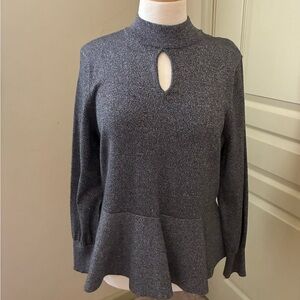Thalia Sodi Gray Keyhole Blouse